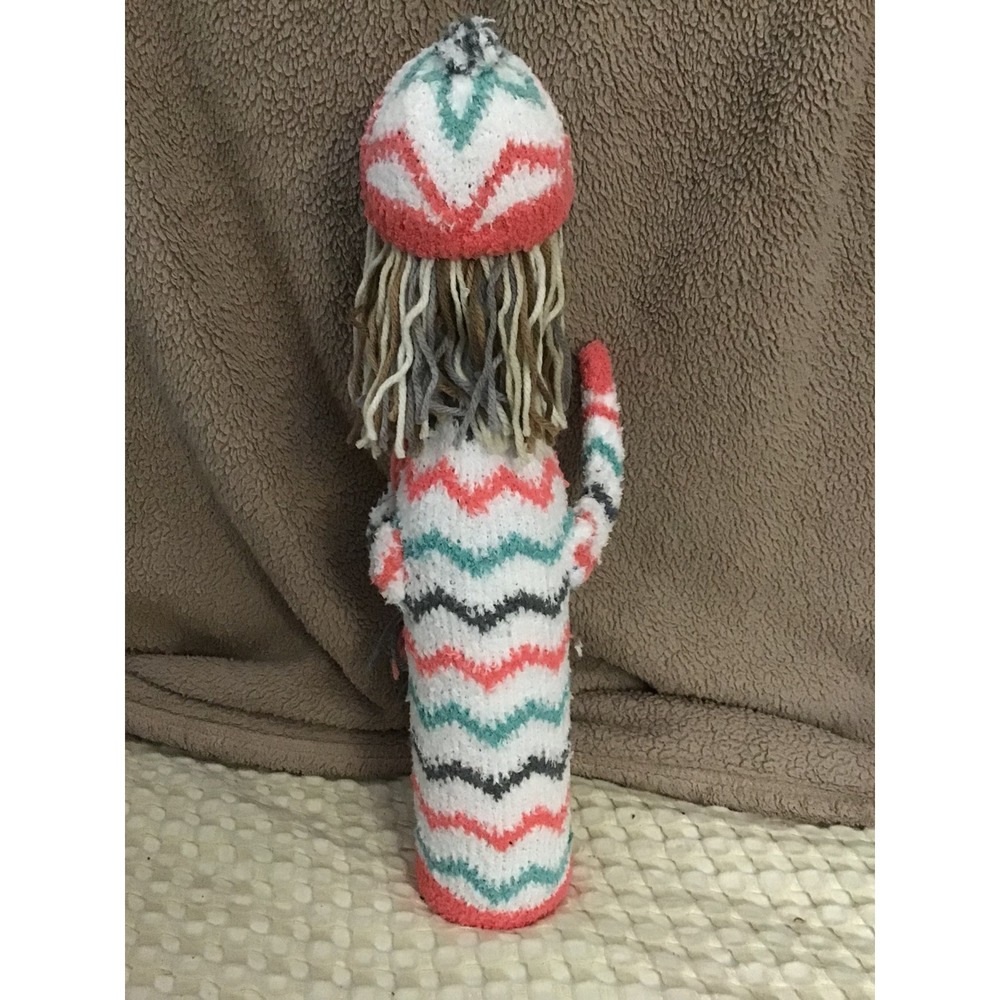 Handmade Winter‎ Doll Figurine Knitted Hat Scarf Sweater Festive Decor Gift - Picture 3 of 4